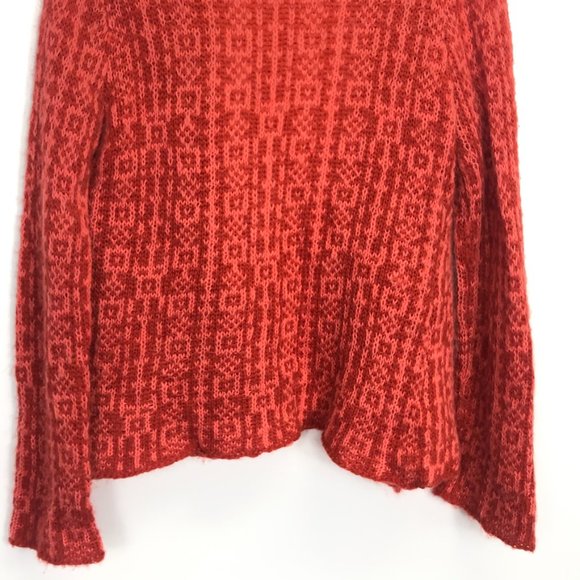 Wooden Ships Open Front Cardigan Sweater, Red, Wool Mohair Blend, Women's S/M - Picture 6 of 10